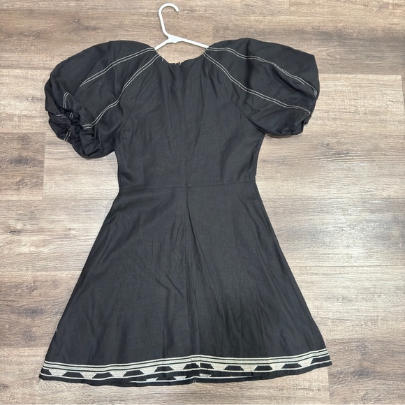 En Saison Dresses & Skirts - En Saison Black Midi Dress with Puff Sleeves